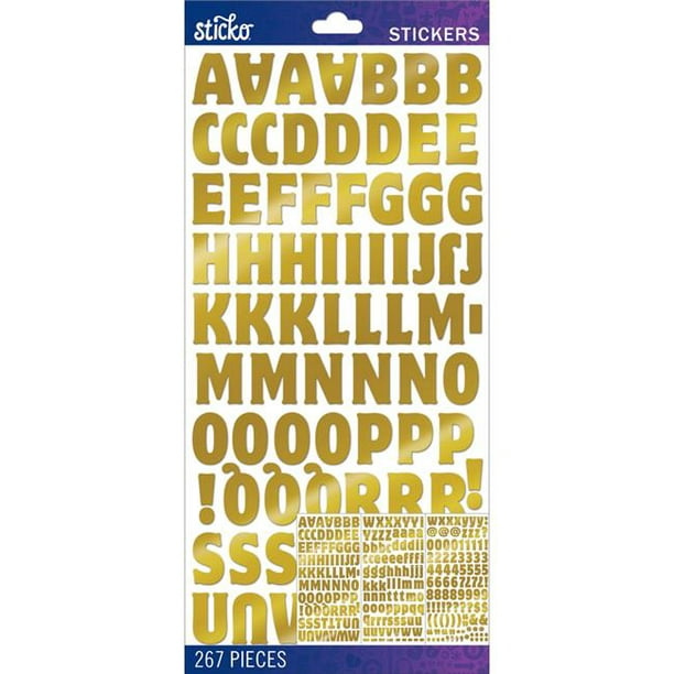 Sticko GOLD ALPHABET & GOLD NUMBER Stickers You Choose Style 